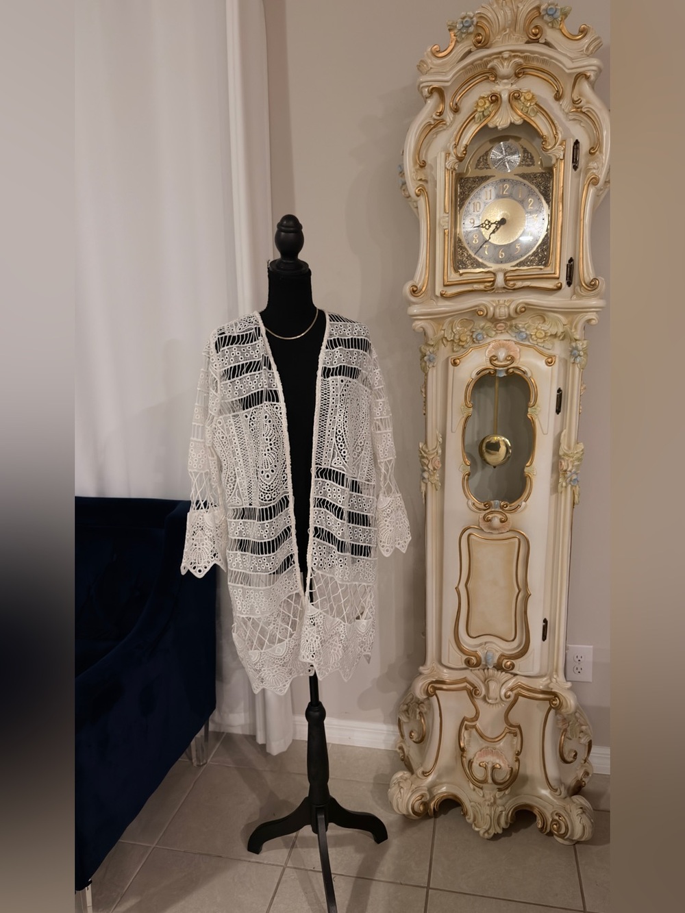 White Lace Kimono Cover-Up -
